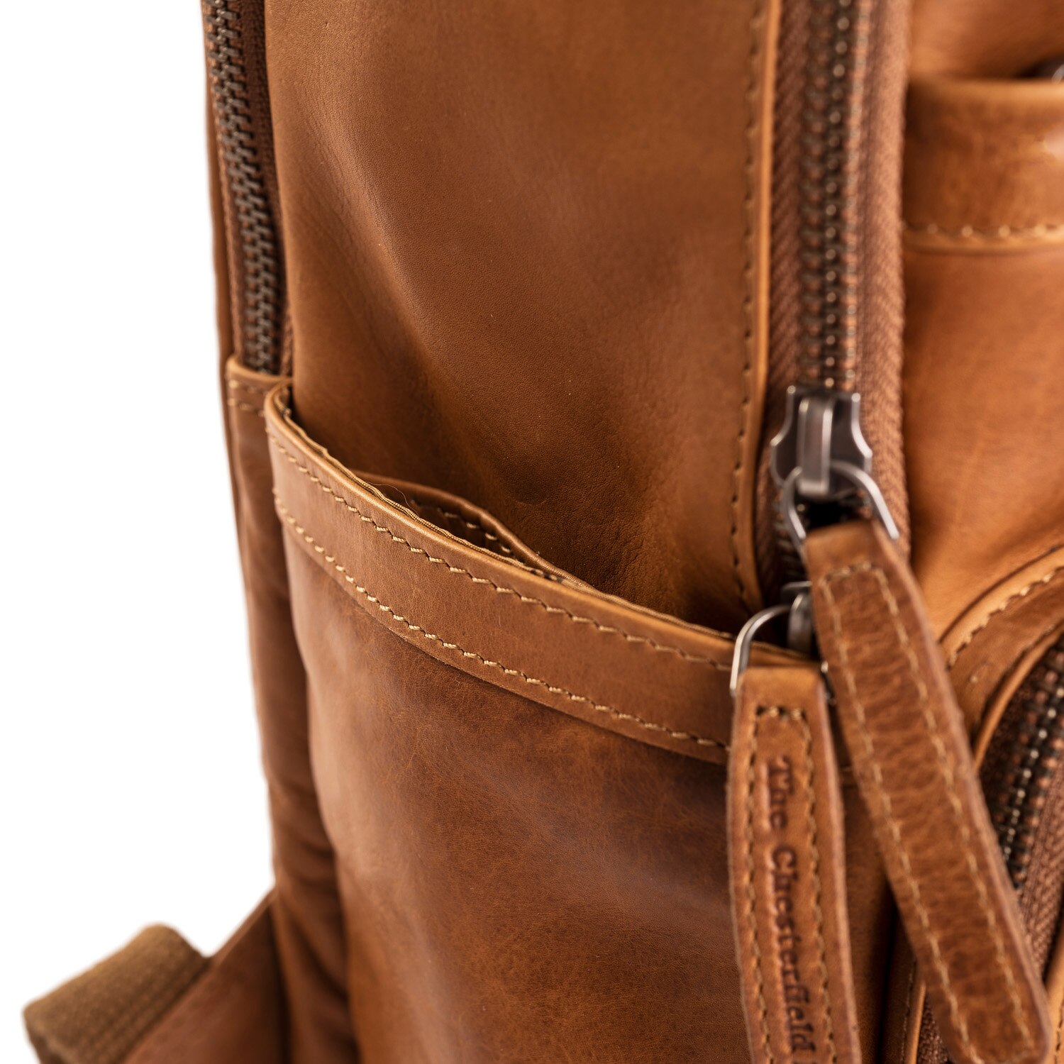 Rucsac pentru laptop de 14 inch si tableta, The Chesterfield Brand, din piele coniac model Austin