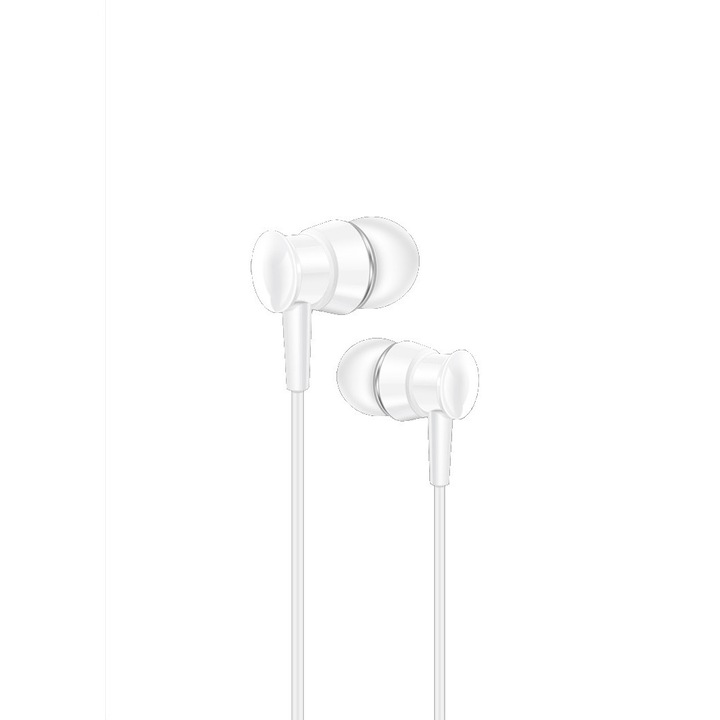 Аудио слушалки In Ear XO-S21 с 3,5 мм жак конектор, универсална съвместимост, бели, BBL2394