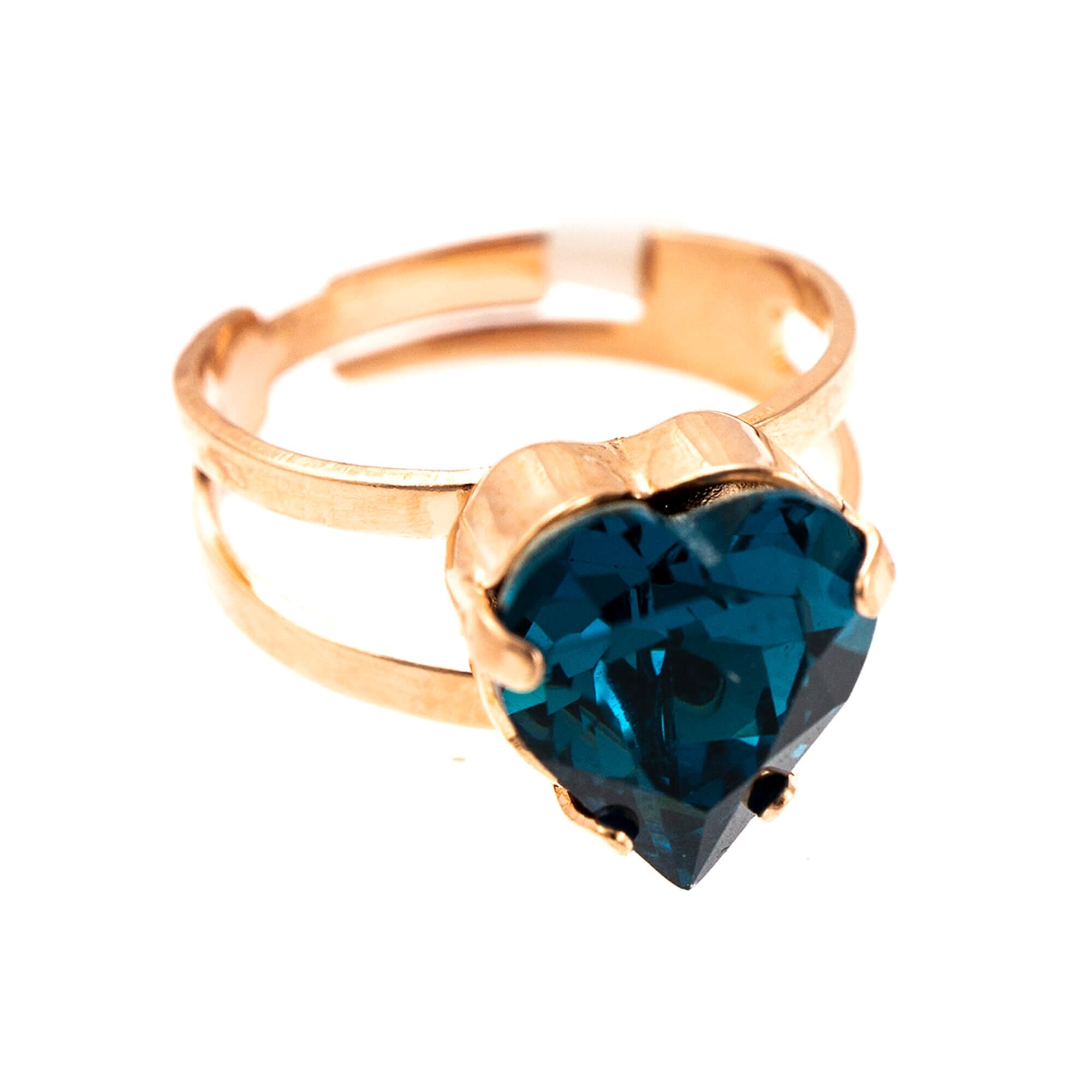 Inel placat cu Aur roz de 24K, Cristale, Nightfall - Mystique by Roxannes - Mariana Jewellery, Albastru 7100/2-207RG