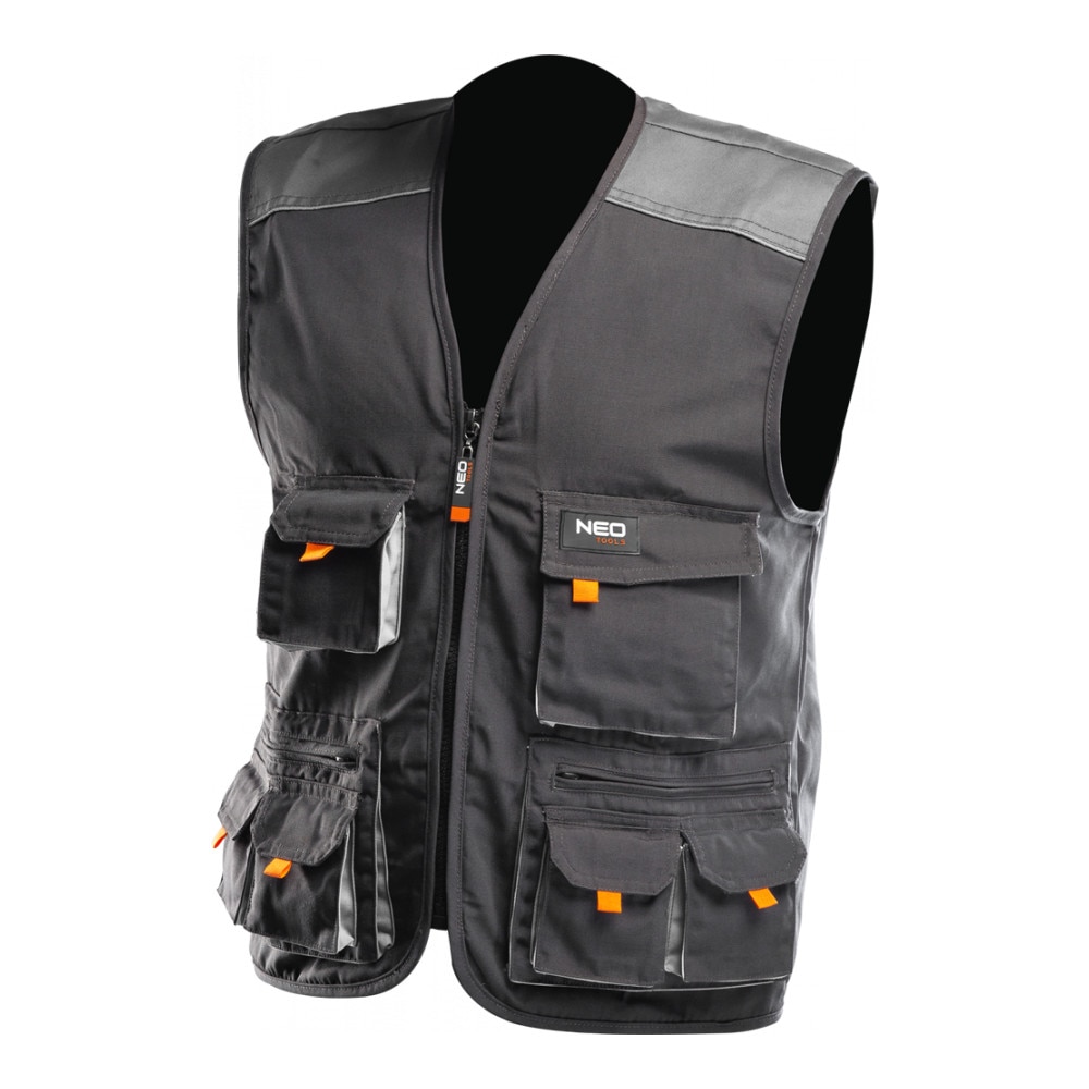 Vesta de lucru, negru, XXL