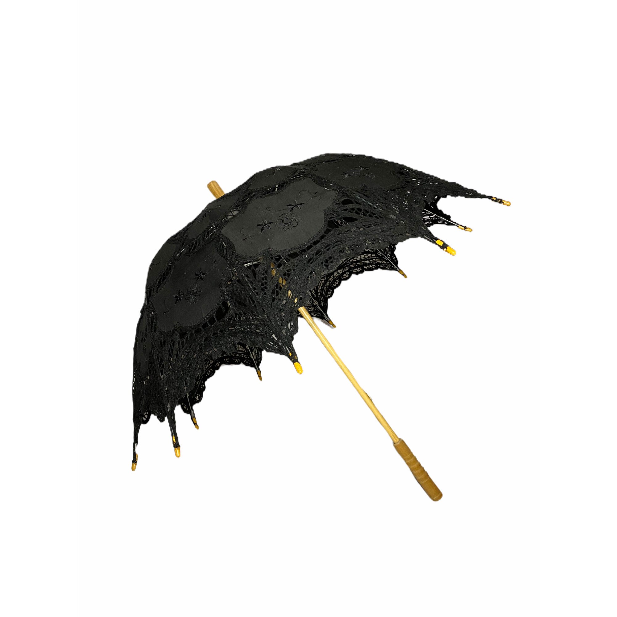 Umbrela decorativa din dantela, Atelier, Negru, 44cm