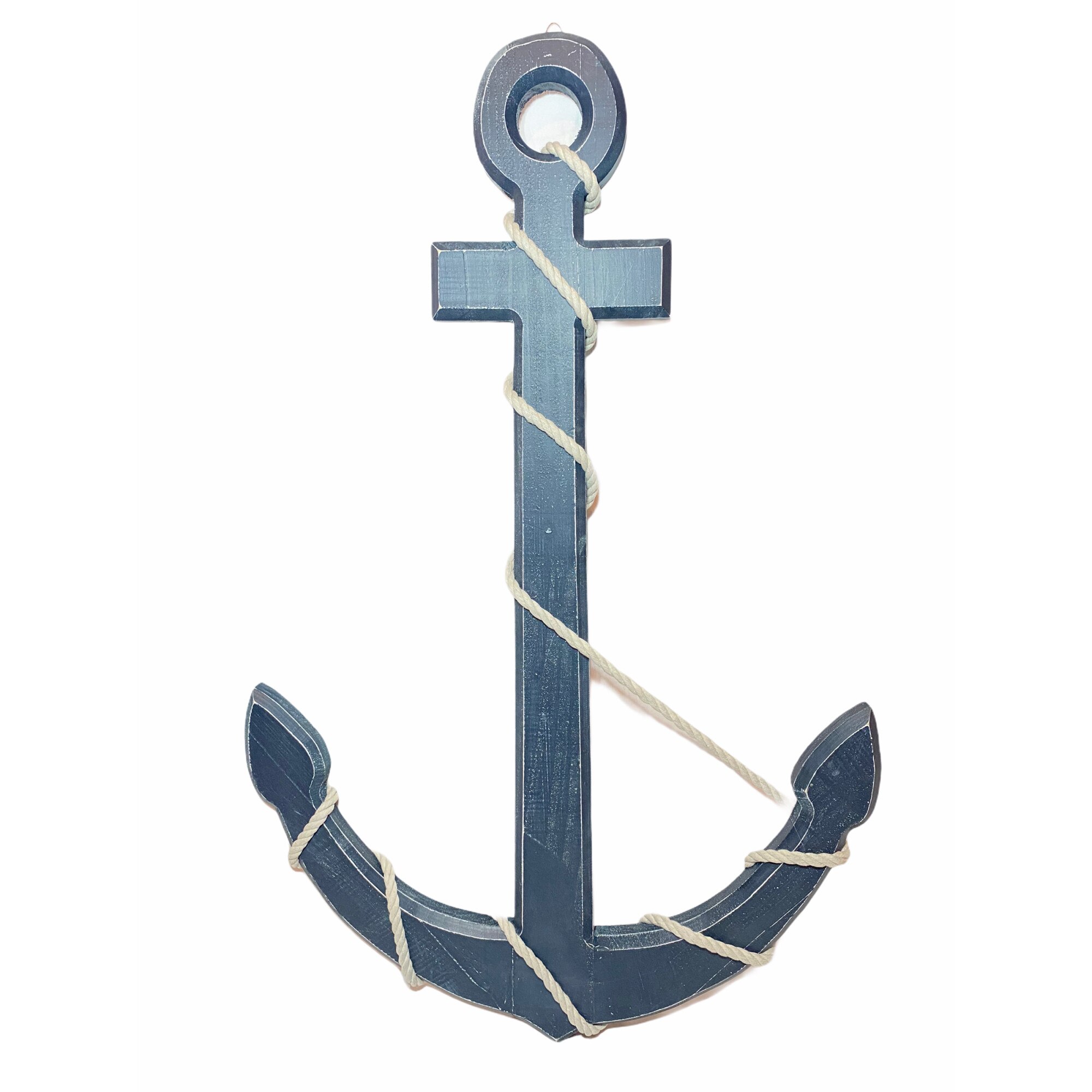 Ancora decorativa Atelier, Lemn, Albastru, 100 x 64cm