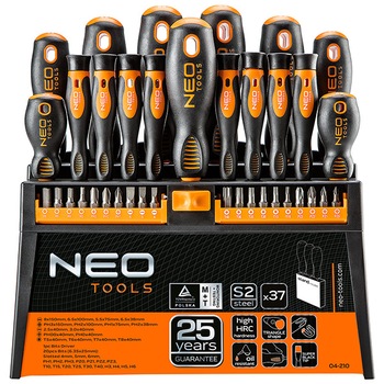 Set surubelnite si biti, Neo Tools 04-210, 37 piese Set surubelnite si biti, Neo Tools 04-210, 37 piese