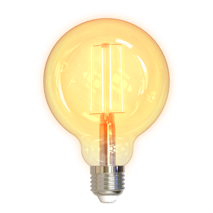 Bec inteligent cu filament LED - DELTACO SMART HOME G95, E27, WiFi 2.4GHz, 5.5W, 470lm, reglaj continuu, 1800K-6500K, 220-240V