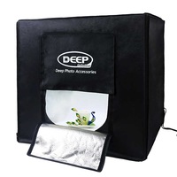 cort foto deep 80 x 80 cm pentru pozat produse cu 2 benzi de leduri 3 culori diferite de fundal geanta depozitare imagen 15_0_
0