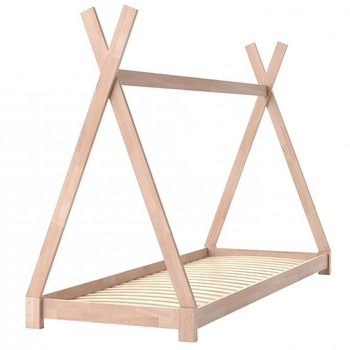 Pat din lemn pentru copii Timeless Tools, forma de cort, Culoarea lemnului Pat din lemn pentru copii Timeless Tools, forma de cort, Culoarea lemnului