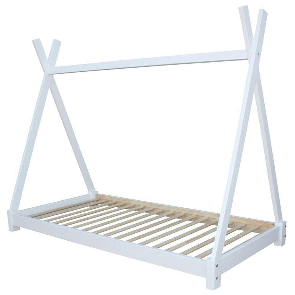 Pat din lemn pentru copii Timeless Tools, forma de cort, Alb