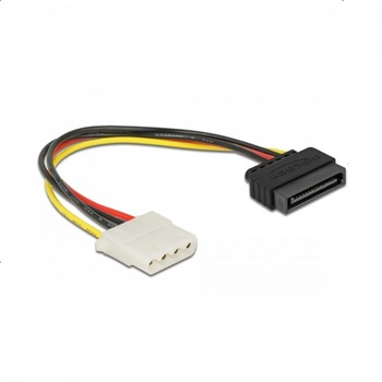 Cablu DeLock Power Cable SATA 15 pin mama la 4 pin mama, 20 cm Cablu DeLock Power Cable SATA 15 pin mama la 4 pin mama, 20 cm