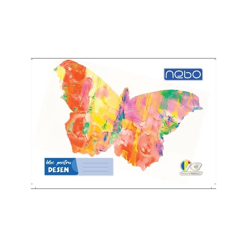 Bloc desen NEBO , A4 , 170 g , 16 file , Premium , Butterfly , Robentoys