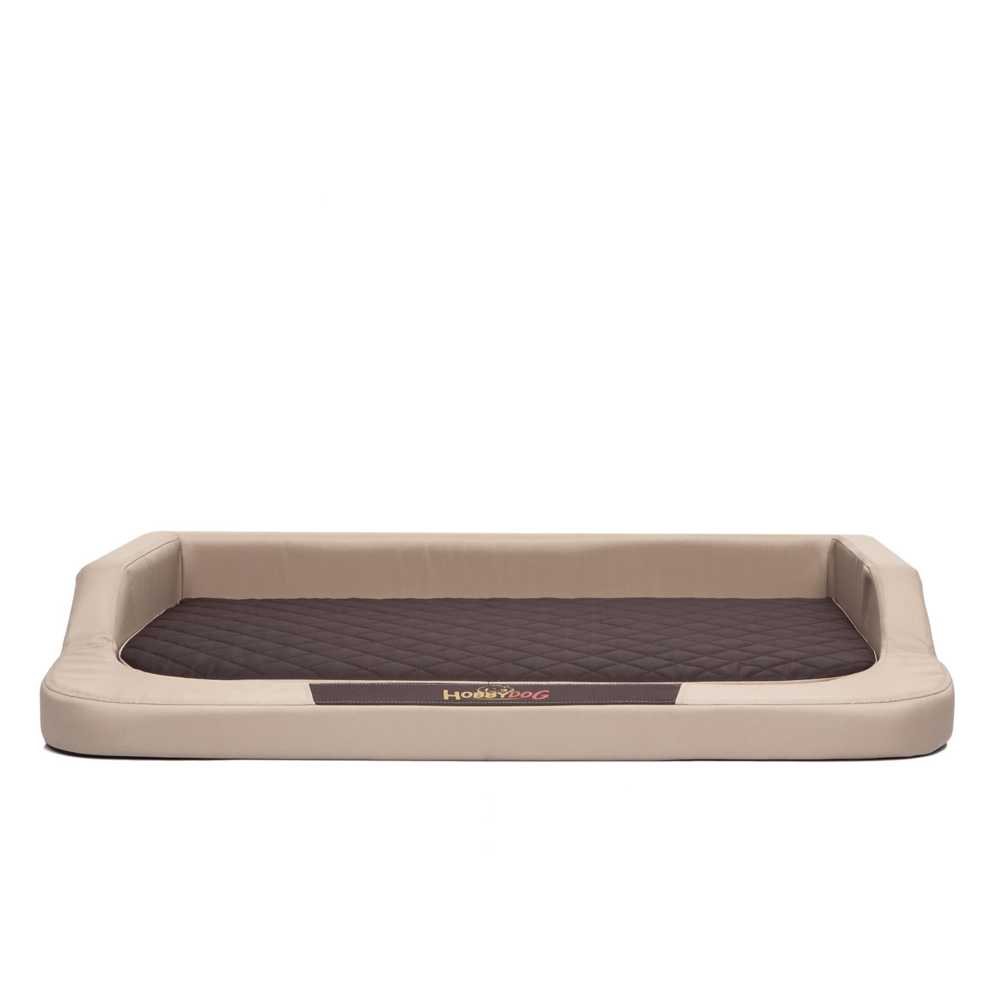 Pat pentru caini cu spuma de memorie, Bej/maro, Hobbydog - L, 75x50cm