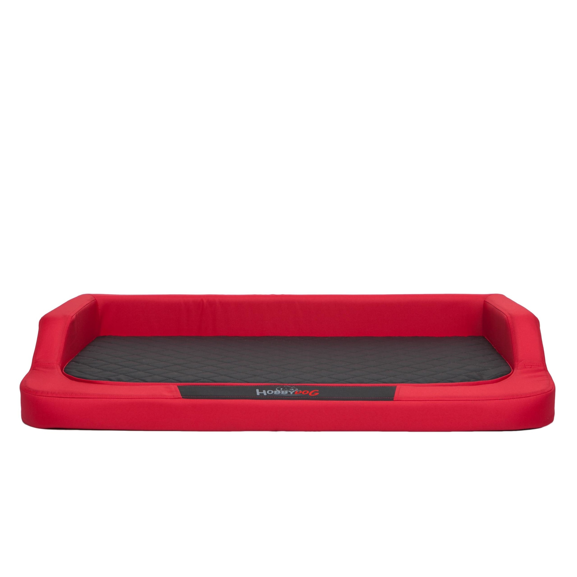 Pat pentru caini cu spuma de memorie, Rosu/Negru, Hobbydog - L, 75x50cm