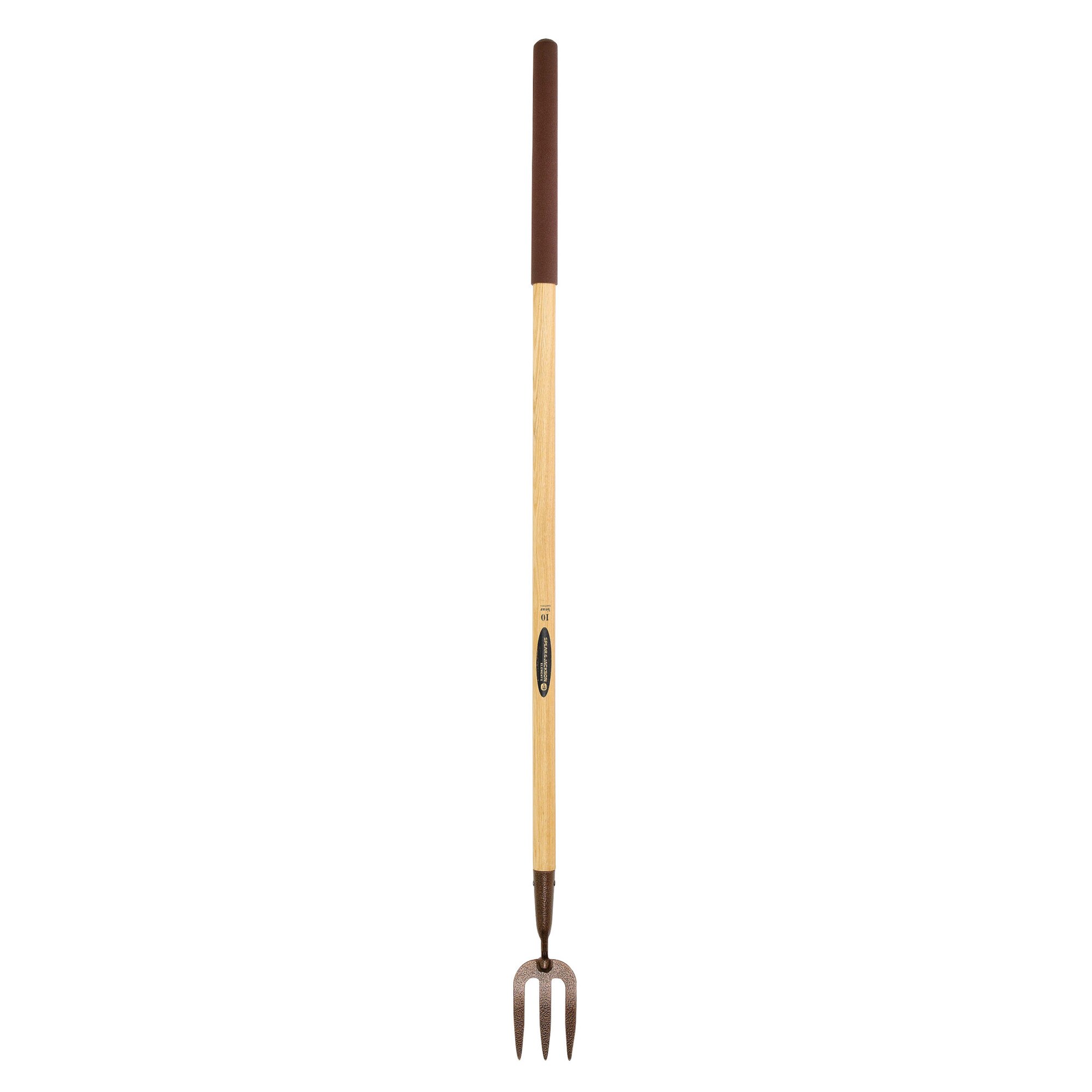 Mini furca gradinarit cu 3 coarne otel carbon, coada lemn extralung, Spear & Jackson Elements