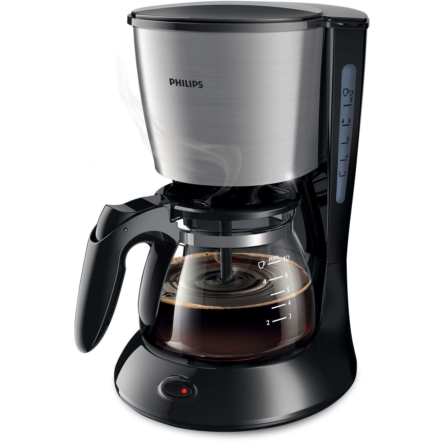 Cafetiera profesionala Philips cu Putere 700 W, Functie Aroma Twister, Cana din sticla inclusa, Oprire Automata, Tehnologie Anti-Picurare, 0.6 L, Negru