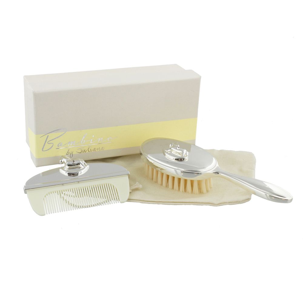 Set perie si pieptan argintate, Bambino by Juliana