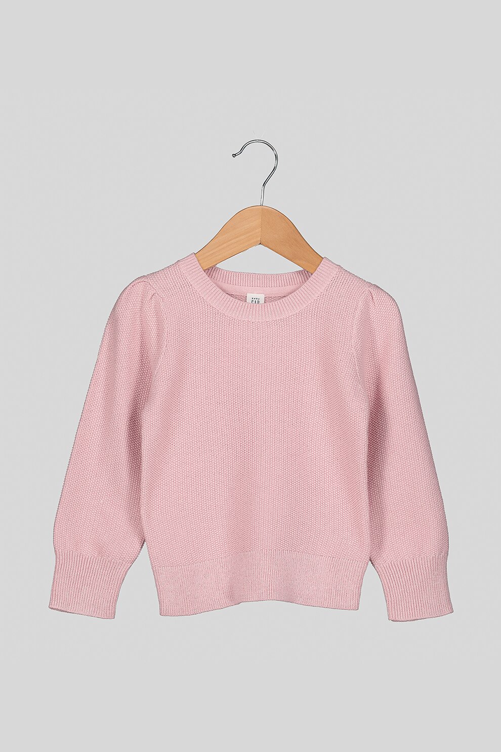 GAP, Pulover de bumbac cu decolteu la baza gatului, Roz pastel, 90 CM