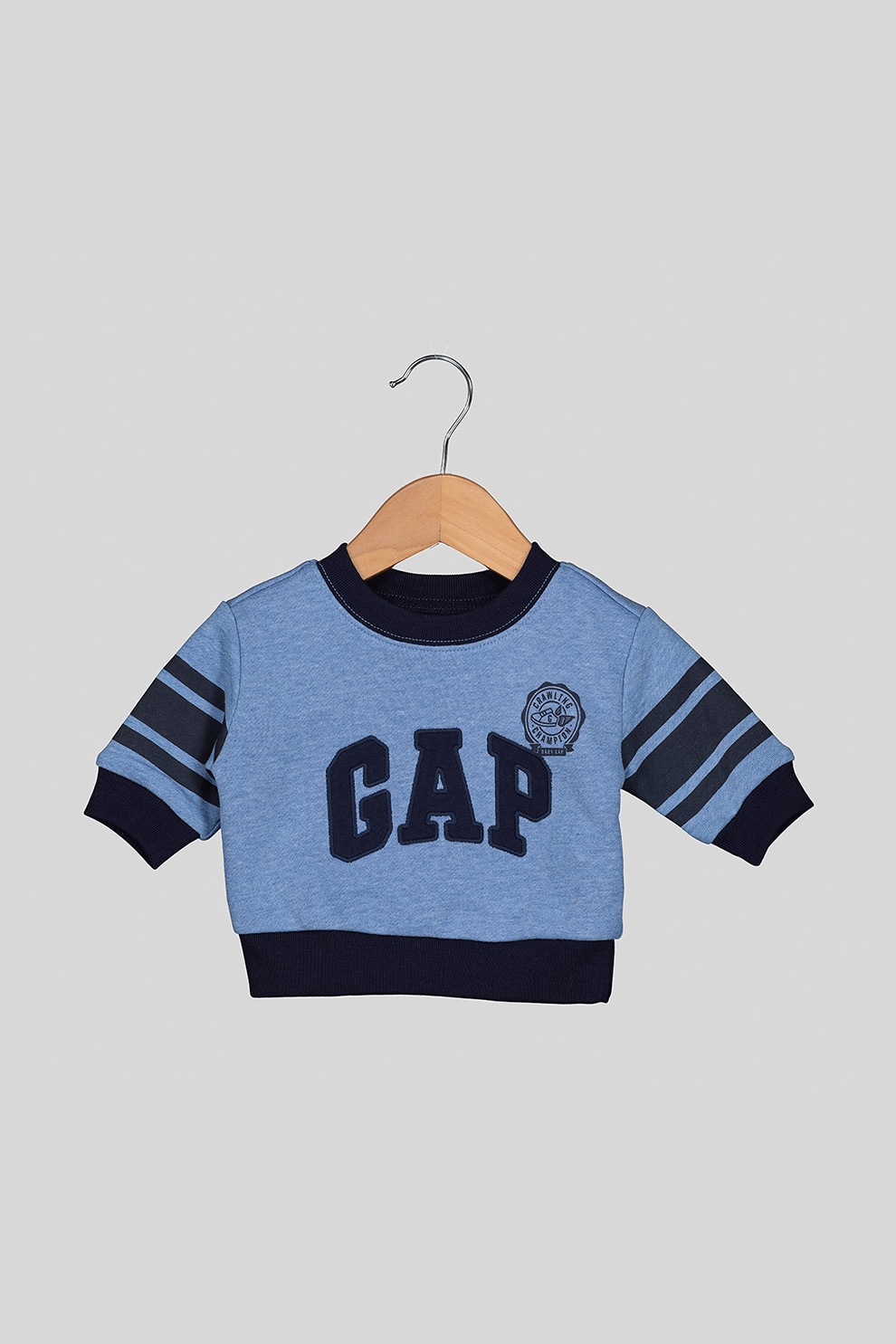 GAP, Bluza sport cu logo brodat, Albastru, Albastru, 50 CM