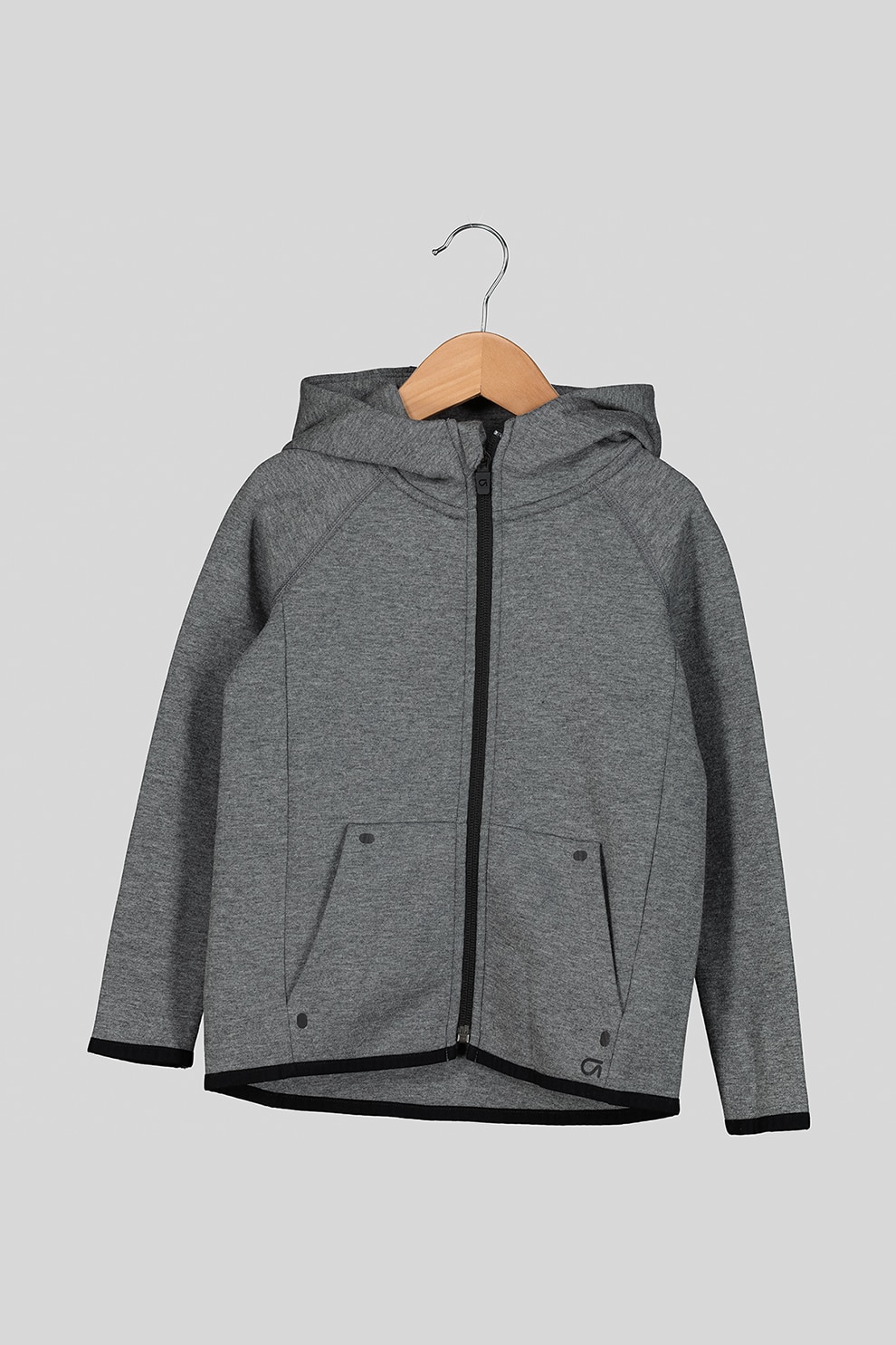 GAP, Hanorac din amestec de bumbac cu fermoar, Gri inchis melange