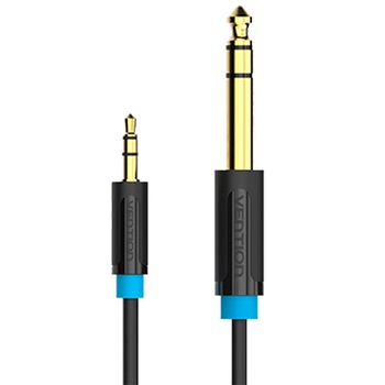 Cablu audio de la 6,5 ​​mm la 3,5 mm ,negru, 1 metru, Vention