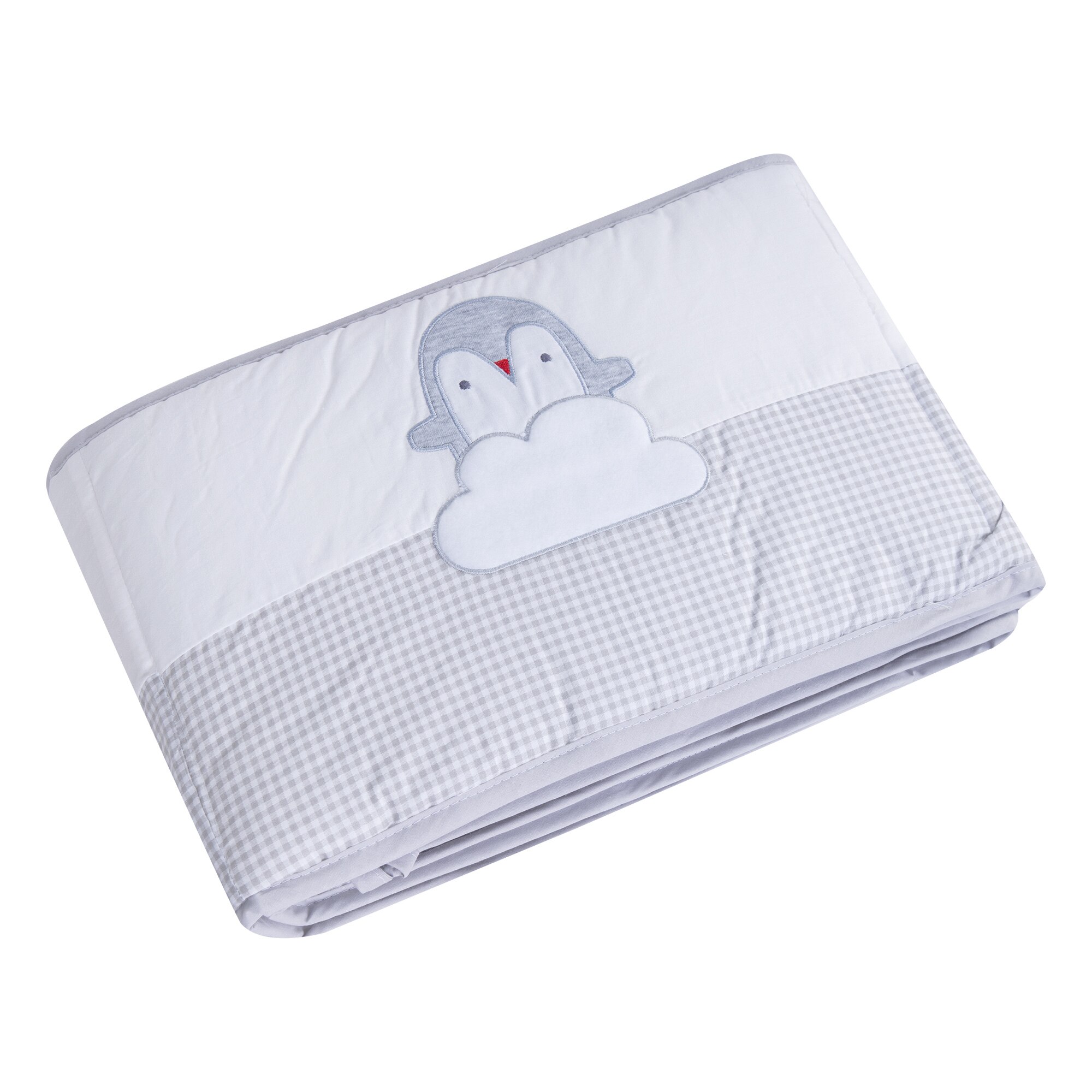 Aparatoare laterala minipatut 90 x 40cm, 170 cm, Pinguin, 2 fete, Alb - Gri