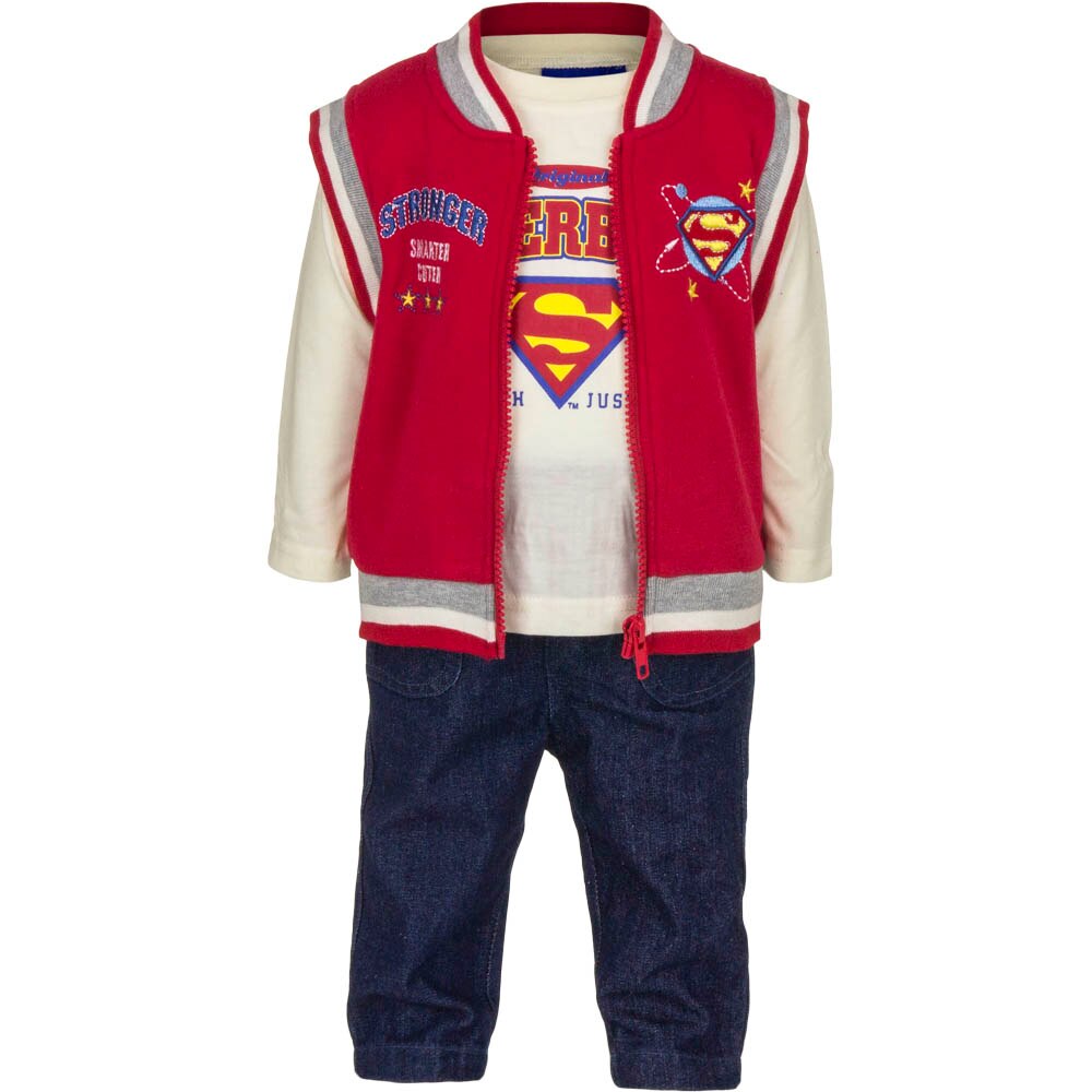 Set 3 piese pentru copii, Superman, Rosu