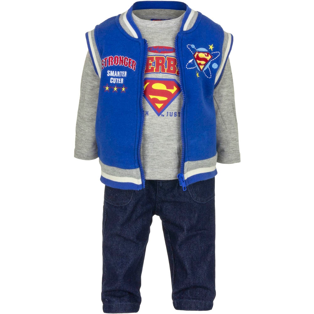 Set 3 piese pentru copii, Superman, Albastru