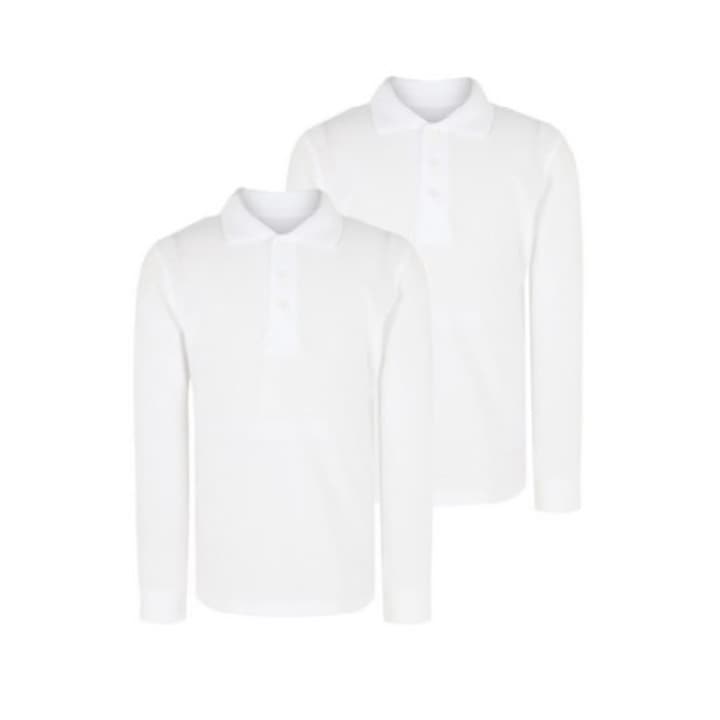 Set 2 Bluze maneca lunga uniforma scoala, Hainedescoala, alb