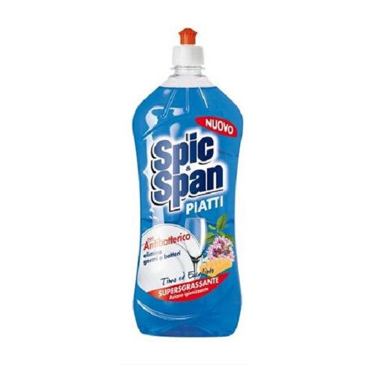 Detergent vase lichid Spic Si Span antibacterian cu aroma cimbru si eucalipt 1ltr