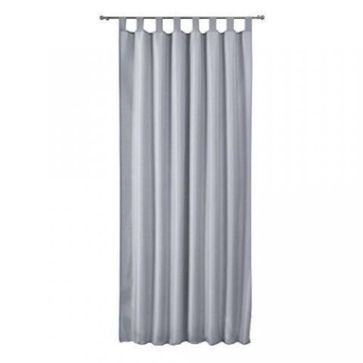 Beautissu Opaque függöny, 140 x 175 cm, füles rögzítéssel, Szürke