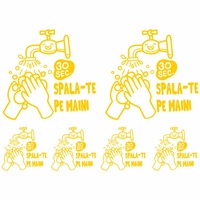 autocolant masuri preventie set 6 stickere informative covid-19 pentru oglinda de la baie priti global spala-te pe maini dezinfectare galben 19 x 19 cm imagen 2_0_
0