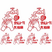 autocolant masuri preventie set 6 stickere informative covid-19 pentru oglinda de la baie priti global spala-te pe maini dezinfectare rosu 19 x 19 cm imagen 4_0_
0