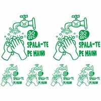 autocolant masuri preventie set 6 stickere informative covid-19 pentru oglinda de la baie priti global spala-te pe maini dezinfectare verde 19 x 19 cm imagen 3_0_
0
