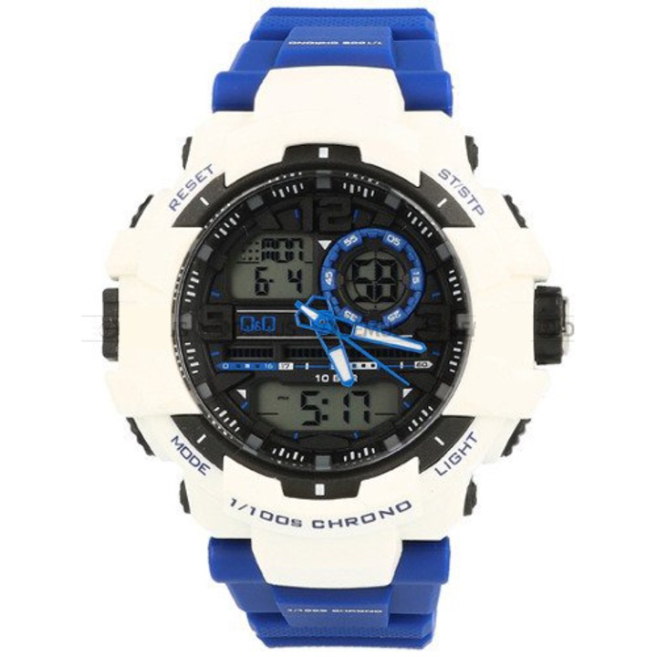 Многофукционален ръчен часовник Q&Q GW86J805Y,Силиконова каишка