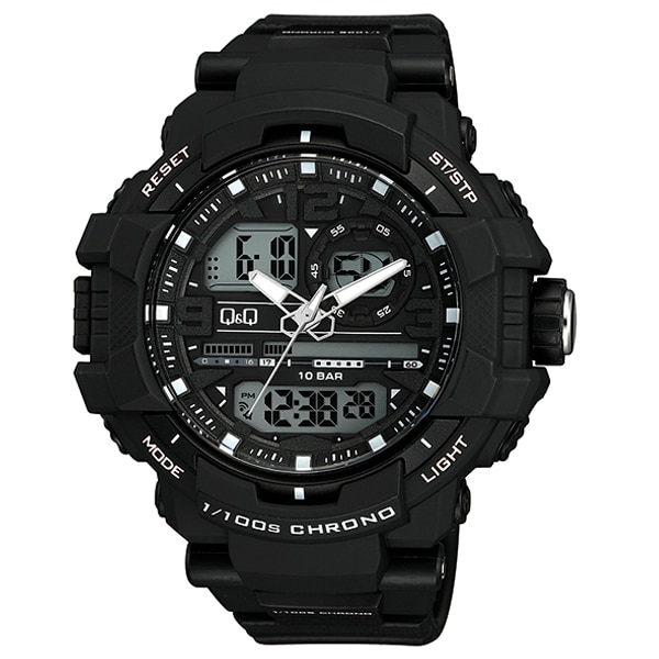 Ceas Q&Q GW86J810Y, Digital si analogic, Negru