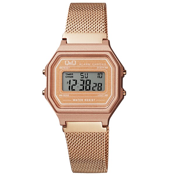Ceas digital Q&Q M173J030Y, Roz- Auriu