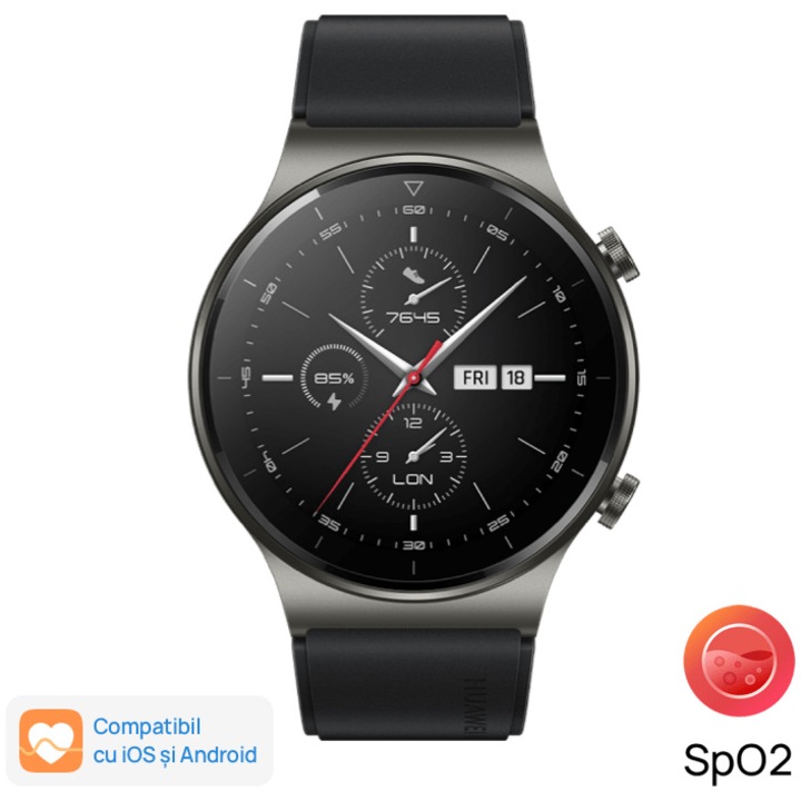Smartwatch Huawei Watch GT 2 Pro, Night Black