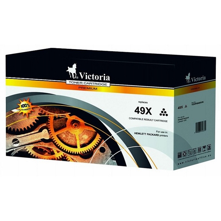 Q5949X лазерен тонер за принтери LaserJet 1320, 3390, 3392, VICTORIA 49X, черен, 6k