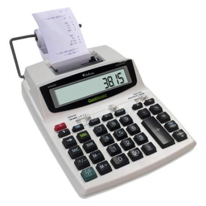 Calculator cu banda, Victoria, 12 cifre, Imprimanta 2 culori, Alb