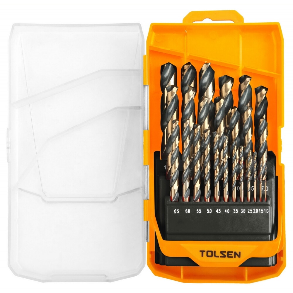 Set de 25 de burghie HSS negru si aur (Industrial)