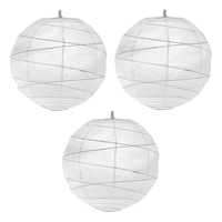 Set format din trei Abajur decorative din hartie Spectra, coso, alb, 40 cm