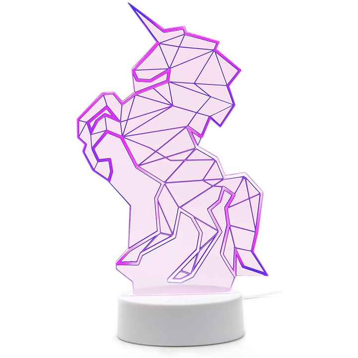 Lampa 3D Unicorn, Mustard, Mov, 23 cm
