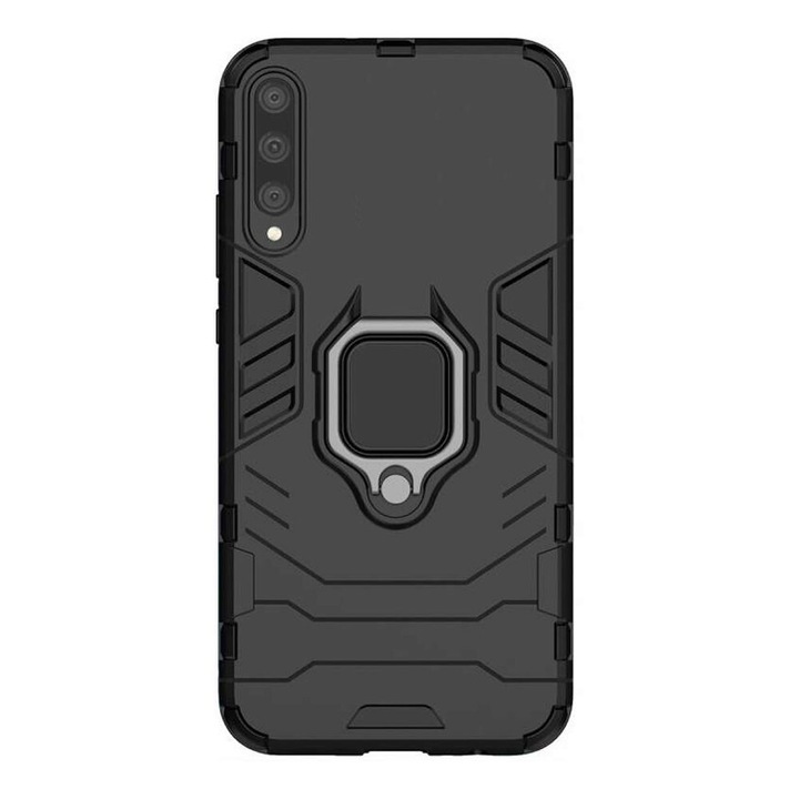 Anti-Shock Ring Armor KickStand tok Huawei P Smart S készülékhez, fekete