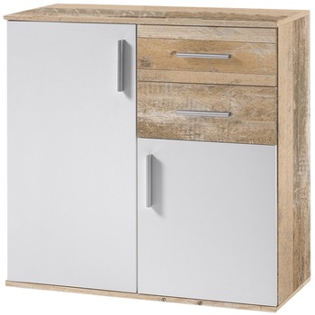 Comoda CHARLY-BOBBY 80x82x35 cm, 2 usi, 2 sertare, culoare Alb Mat, Old Style Comoda CHARLY-BOBBY 80x82x35 cm, 2 usi, 2 sertare, culoare Alb Mat, Old Style