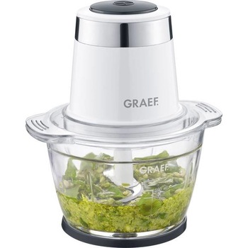 Tocator electric Graef, CH501, 4 lame din otel inoxidabil de inalta calitate, motor puternic 500 W, capacitate 1 L, recipient din sticla, design compact, alb Tocator electric Graef, CH501, 4 lame din otel inoxidabil de inalta calitate, motor puternic 500 W, capacitate 1 L, recipient din sticla, design compact, alb