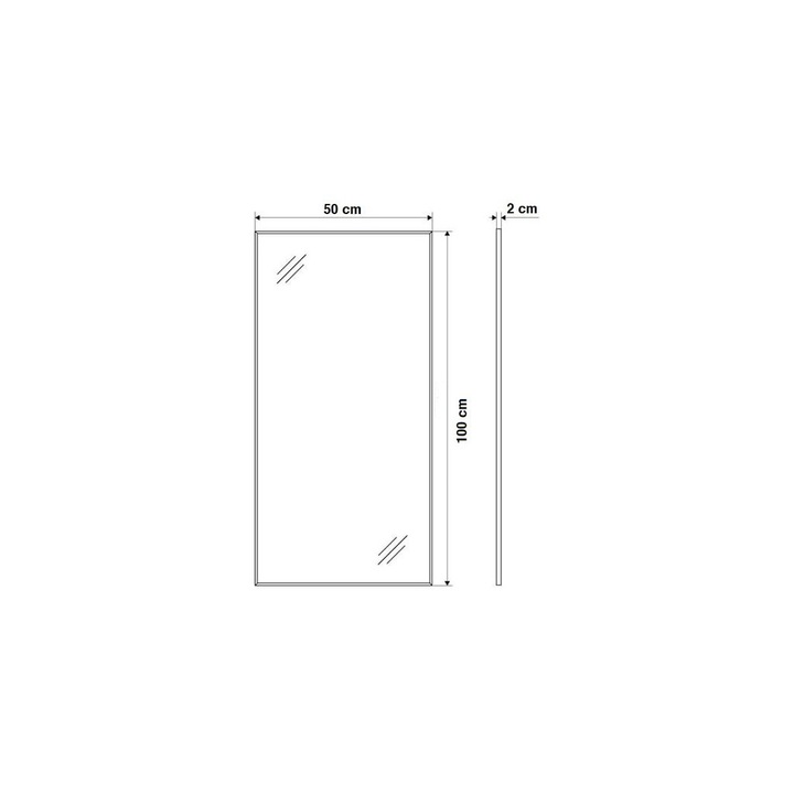 Oglinda Baie Aluminiu Rama Alb Mat 100 x 50 x 2 cm, 5.7 kg