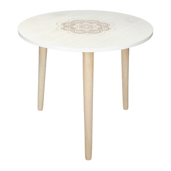 Masuta cafea, ECD Germany, 49 x 43 cm, alb natur, MDF Masuta cafea, ECD Germany, 49 x 43 cm, alb natur, MDF