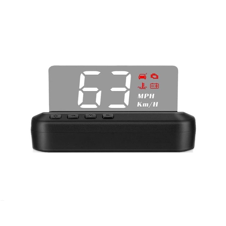Display de bord pentru parbriz cu afisaj digital, de tip HUD, sistem OBD2, C100