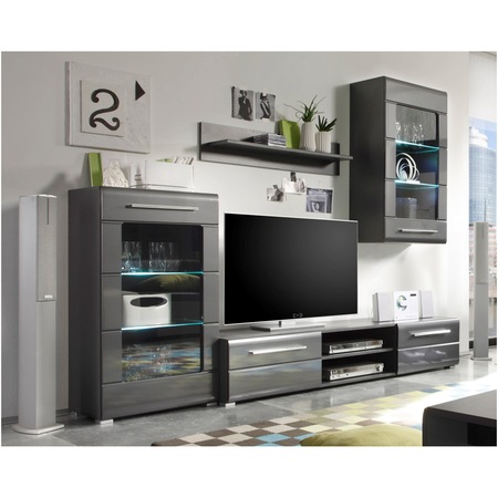 Living Chrome, 240x190x43 cm, 4 piese, Gri Cromat