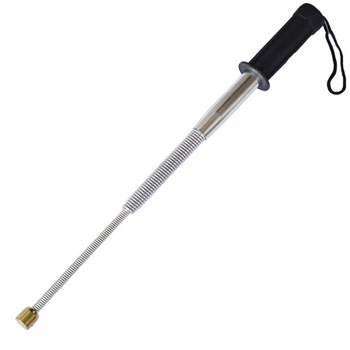 Baston telescopic flexibil Pufo pentru autoaparare cu 3 segmente din otel, maner cauciuc, argintiu Baston telescopic flexibil Pufo pentru autoaparare cu 3 segmente din otel, maner cauciuc, argintiu