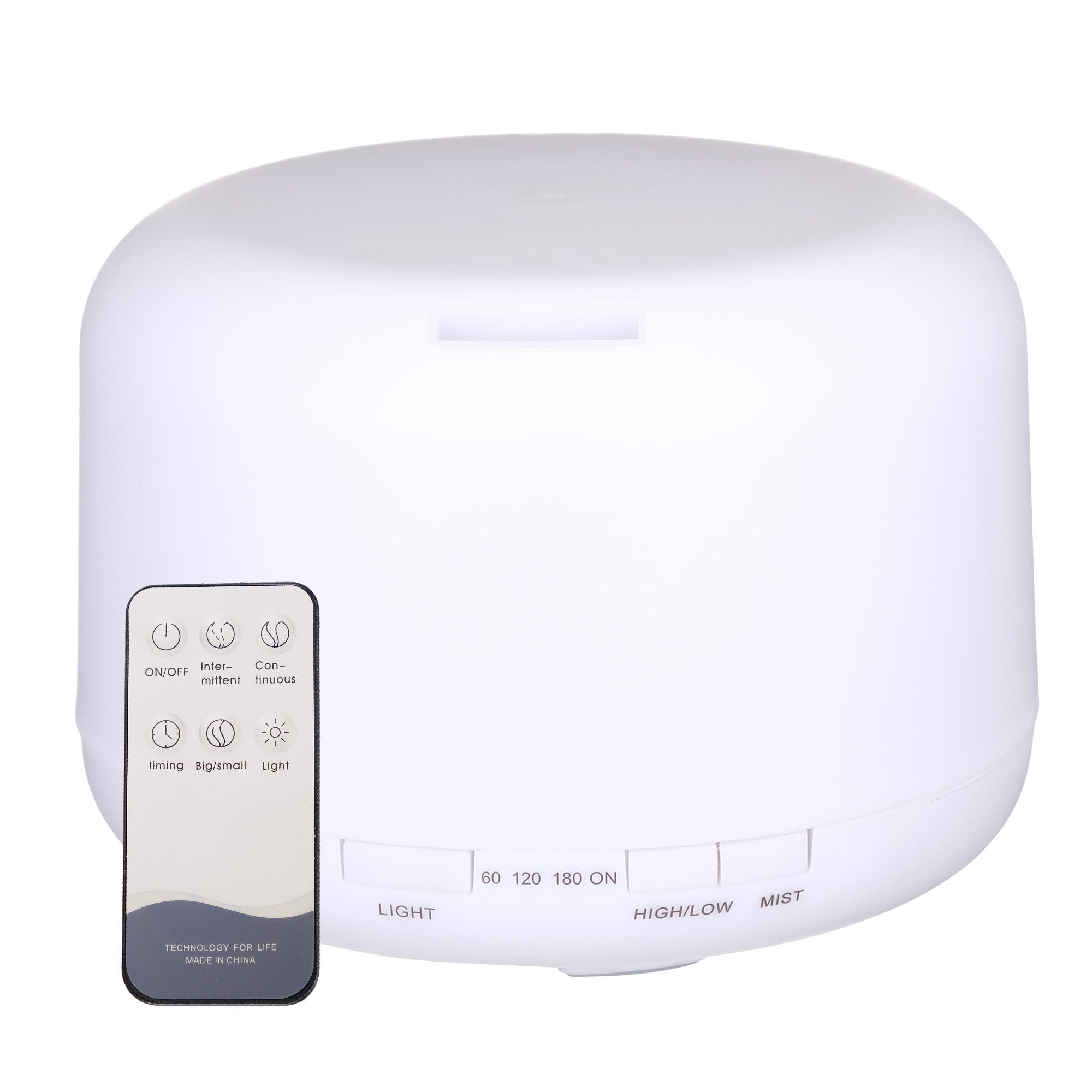 Umidificator de Aer cu Ultrasunete, D005 cu LED si controler de la distanta, Difuzor de Arome, lampa de veghe, 500ml