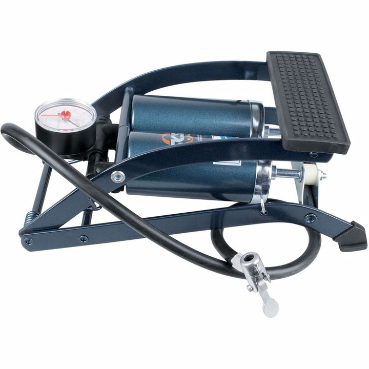 Pompa auto, SKS, Doua pistoane, Manometru, 5 bar